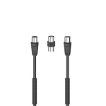 Hama - Hama Cavo antenna M/F con adattatore M/M, 3 metri, 85 dB, ferrite, nero, 3 m, Nero