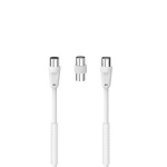 Hama - Hama Cavo antenna M/F con adattatore M/M, 1,5 metri, 85 dB, ferrite, bianco, 1,5 m, Bianco