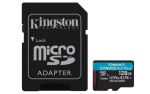 KINGSTON - Kingston Technology Scheda microSDXC Canvas Go Plus 170R A2 U3 V30 da 128GB + adattatore, 128 GB, MicroSD, Classe 10, UHS-I, 170 MB/s, 90 MB/s