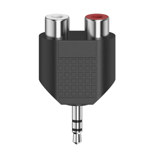 Hama 00205187 adattatore per inversione del genere dei cavi 3.5mm 2 x RCA Nero, Argento
