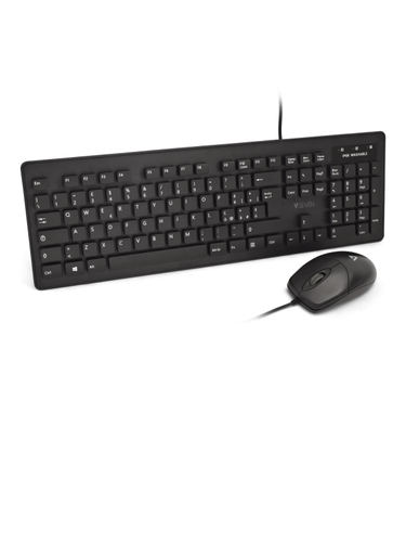 V7 Mouse e tastiera antimicrobici lavabili, USB, sensori ottici, specifica IP68, impermeabili