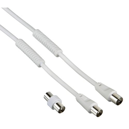 Hama 7205307 cavo coassiale 5 m Bianco