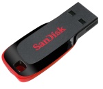 SANDISK - SanDisk Cruzer Blade, 16 GB, USB tipo A, 2.0, Senza coperchio, 2,5 g, Nero, Rosso
