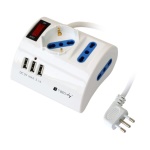 Techly Multipresa da Tavolo 3 Posti con Porte USB