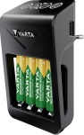 VARTA - Varta LCD Plug Charger+, Nichel-Metallo Idruro (NiMH), Cortocircuito, 9V, Stilo AA, Mini Stilo AAA, Batterie incluse