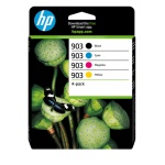 HP - HP Confezione da 4 cartucce di inchiostro nero, ciano, magenta, giallo originali 903, Resa standard, 12,4 ml, 4,5 ml, 300 pagine, 4 pz, Confezione combo
