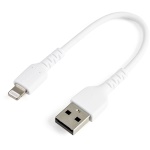 Startech.Com - StarTech.com Cavo da USB-A a Lightning da 15cm bianco - Robusto e resistente cavo di alimentazione/sincronizzazione in fibra aramidica da USB tipo A da Lightning - Certificato Apple Mfi per iPad/iPhone 12, Bianco, USB A, Lightning, 0,15 m, Maschio, Maschio