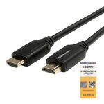 Startech.Com - StarTech.com Cavo HDMI 2.0 con Ethernet da 2 m - Funziona con Chromebook - Durevole ad alta velocità 4K 60Hz HDR - Cavo Premium certificato HDMI robusto con fibra aramidica M/M - Monitor Ultra HD, TV e display, 2 m, HDMI tipo A (Standard), HDMI tipo A (Standard), Nero
