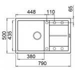 Elleci Unico 300 Lavello montato su piano Rettangolare Metaltek