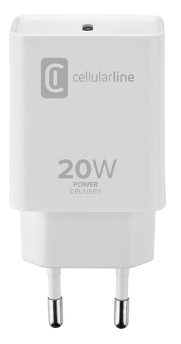 Cellularline USB-C Charger 20W - iPad (2020), iPad Pro (2018 or later) and iPad Air (2020) Caricabatterie da rete USB-C 20W per la carica alla massima velocità di iPad (2020), iPad Pro (2018 e success