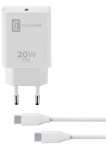 Cellular Line - Cellularline USB-C Charger Kit 20W - USB-C to USB-C - iPad Pro (2018 or later) and iPad Air (2020) Caricabatterie da rete USB-C 20W per la carica alla massima velocità di iPad Pro (2018 e successivi) e iPad Air (2020) con cavo USB-C to USB-C Bianco, Interno, AC, 1 m, Bianco
