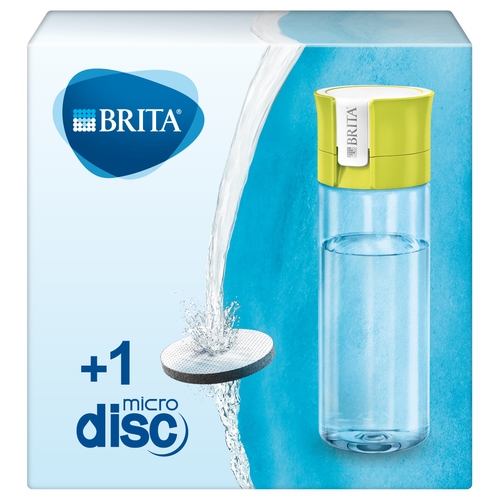 1016335 Brita Fill&Go Bottle Filtr Lime, Bottiglia per filtrare l'acqua, Lime, Trasparente
