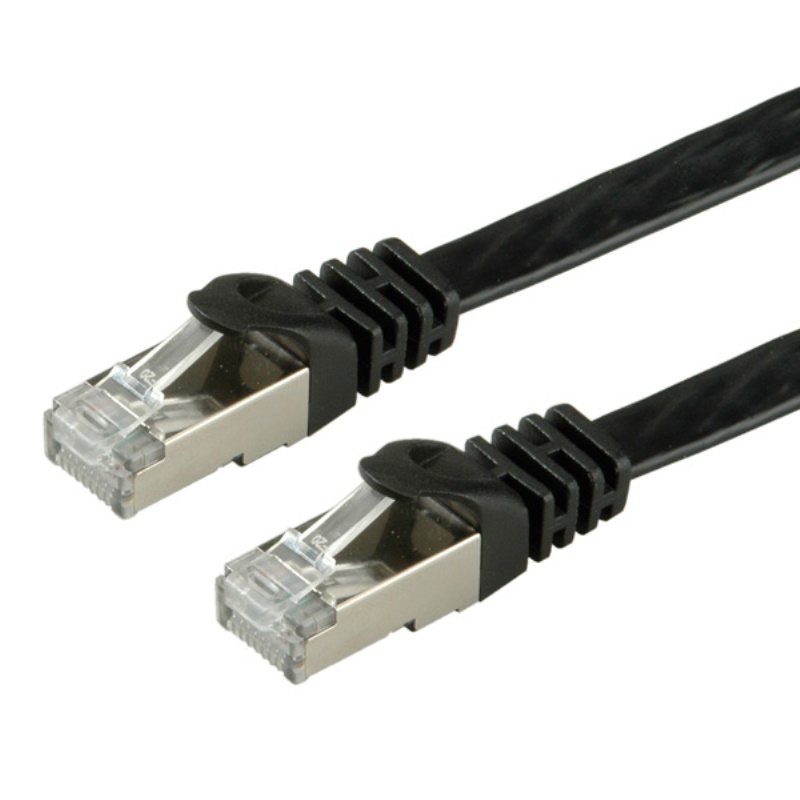 Value FTP Cat.6 Flat Network Cable, black 1 m cavo di rete Nero F/UTP (FTP)