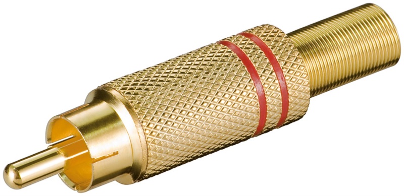 Goobay 11280 cavo di collegamento RCA Oro, Rosso