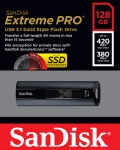 SANDISK - SanDisk Extreme Pro, 128 GB, USB tipo A, 3.2 Gen 1 (3.1 Gen 1), 420 MB/s, Lamina di scorrimento, Nero