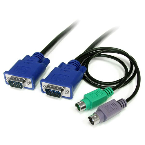 SVECON6 StarTech.com Cavo sottile KVM, PS/2 3 in 1, 1,8 m, 1,8 m, PS/2, PS/2, VGA, Nero, 2 x PS/2