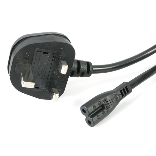 StarTech.com Cavo di Alimentazione per Notebook da 1m; Cavo Elettrico AC di Ricambio per Alimentatori Laptop da UK BS1363 a C7, 2.5A-250V, Omologato UL