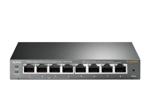 TP-LINK TL-SG108PE Non gestito Gigabit Ethernet (10/100/1000) Supporto Power over Ethernet (PoE) Nero