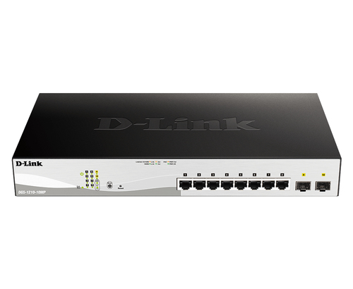 D-Link DGS-1210-10MP switch di rete Gestito L2/L3 Gigabit Ethernet (10/100/1000) Supporto Power over Ethernet (PoE) Nero