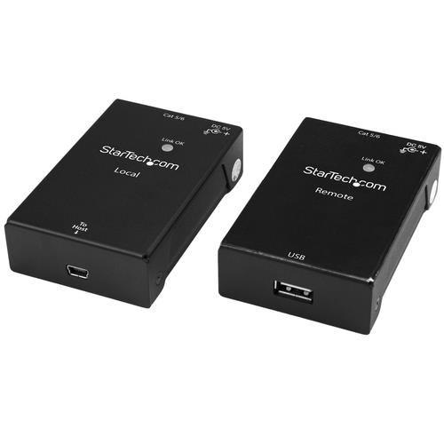 StarTech.com Extender USB 2.0 su cavo Cat5e/Cat6 (RJ45) - Fino a 50m - Kit adattatore per estensore porta USB ad alta velocità - Alimentato - Prolunga cavo USB via Ethernet - 480Mbps - Metallo
