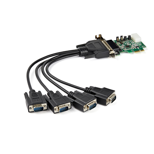 StarTech.com Scheda adattatore seriale PCI Express RS232 a 4 porte - Scheda controller host seriale PCIe RS232 - PCIe a seriale DB9 - 16950 UART - Scheda di espansione a basso profilo - Windows/Linux,