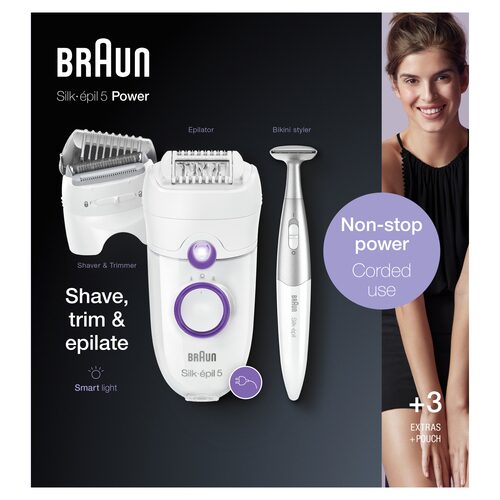 Epilatore Braun 5 825 SILK EPIL 5 Power Bianco e Viola Bianco e Viola