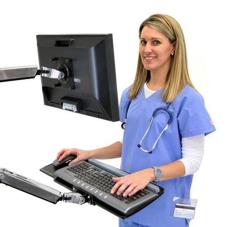 45-246-026 Ergotron LX Wall Mount Keyboard Arm, Argento