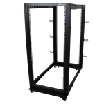 Startech.Com - StarTech.com Armadio Server Rack con 4 staffe a Telaio Aperto 25U con profondità regolabile da 59-104cm - Rack per apparecchiature di rete con rotelle, livellatori e gestione dei cavi, Rack indipendenti, 25U, 544,3 kg, Gestione dei cavi ottimizzata, Rotelle, 33 kg