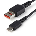 Startech.Com - StarTech.com Cavo di ricarica USB C sicuro da 1 m - Cavo di sola alimentazione da USB-A a USB type C con blocco dati - Cavo caricabatterie tipo C per telefono/tablet - Adattatore USB tipo A a USB C con protezione Data Blocker, 1 m, USB A, USB C, USB 2.0, 480 Mbit/s, Nero