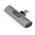 Startech.Com - StarTech.com Adattatore USB C di ricarica e audio - Alimentatore USB-C con porta USB-C Audio per cuffie - Caricabatterie USB Type-C PD 60W - Per telefoni/tablet/portatili USB tipo C, USB 2.0 Type-C, USB 2.0, 480 Mbit/s, Argento, Metallo, 60 W