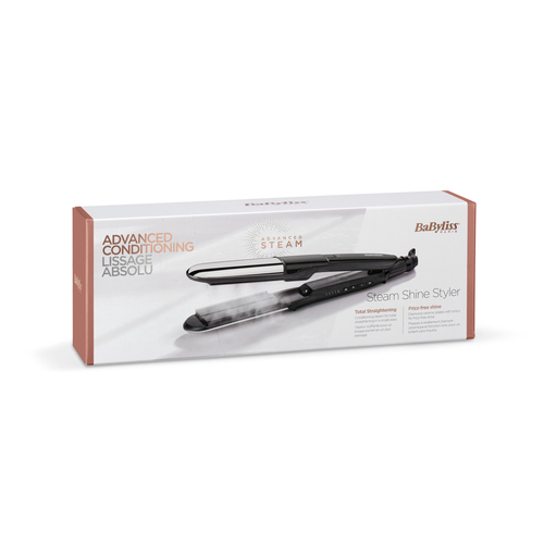 BaByliss Steam Mist Styler Piastra per capelli Vapore Nero, Argento 2,5 m