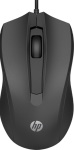 HP - HP Mouse cablato 100 Wired, Ambidestro, Ottico, USB tipo A, 1600 DPI, Nero