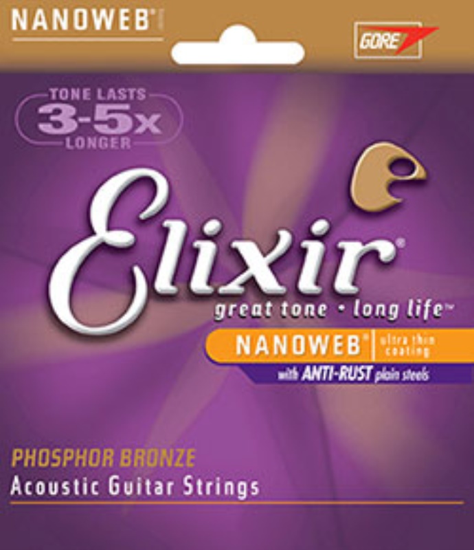 Muta corde chitarra acustica Elixir 16027 NANOWEB Custom Light Phospho