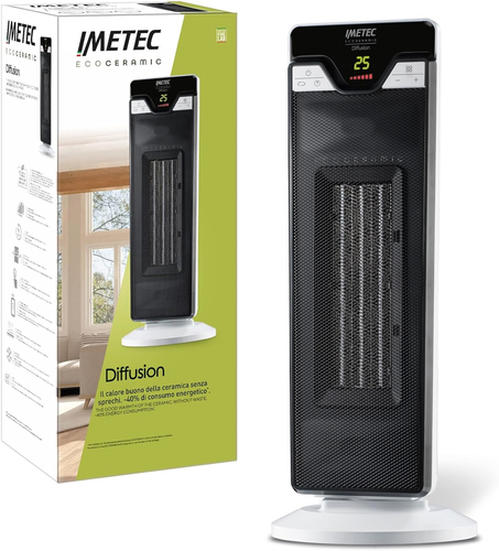 Imetec Diffusion Interno Nero, Bianco 2200 W Riscaldatore ambiente elettrico con ventilatore