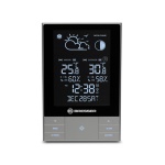 Explore Scientific - Bresser Optics ClimateTemp NDV, Antracite, Metallico, Argento, Igrometro da interno, Termometro da interno, Igrometro per esterno, Termometro da esterno, Igrometro, Termometro, 433 MHz, LCD, DC/Batteria