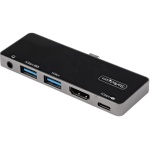 StarTech.com Adattatore Multiporta USB C a HDMI 4K 60Hz, Hub USB 3.0 a 3 porte, HDMI 2.0 Audio - USB-C Mini Docking station con 100W Power Delivery per Pc/notebook - Dock da viaggio universale USB T