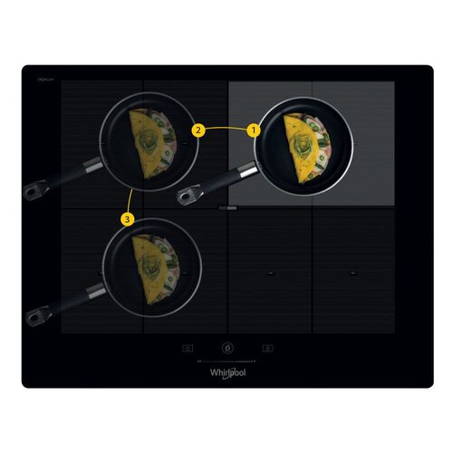 Whirlpool SMP 658C/NE/IXL piano cottura Nero Da incasso Piano cottura a induzione 8 Fornello(i)