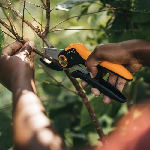 Fiskars Plus PowerLever cesoia da potatura Incudine Nero, Arancione