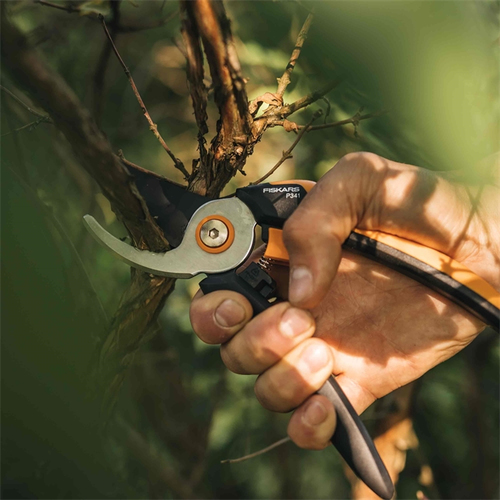 Fiskars Solid L P341 cesoia da potatura Bypass Nero, Arancione