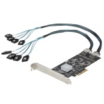 Startech.Com - StarTech.com Scheda SATA PCI Express a 8 porte - Adattatore/convertitore PCI Express GEN 2 per SSD/HDD SATA 3 con 4 Controller Host - Scheda di Espansione SATA PCIe x 4 Gen 2 a SATA III 6 Gbps, PCIe, Mini-SAS, PCI 2.0, Nero, Pericom - PI7C9X2G608GP, ASMedia - ASM1061, 6 Gbit/s