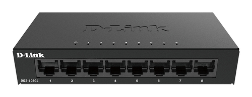 D-Link DGS-108GL Non gestito Gigabit Ethernet (10/100/1000) Nero