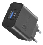Cellular Line - Cellularline Dual Super Fast Charger 25W - Samsung Caricabatterie da rete 2 porte USB e USB-C con tecnologia Super Fast Charge 25W, Interno, AC, Nero