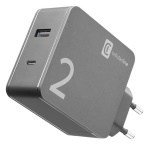 Cellular Line - Cellularline Duo Charger - MacBook and iPhone Caricabatterie per computer portatili dotati di porta USB-C e smartphone, 42W Nero, Interno, AC, Nero