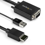 Startech.Com - StarTech.com Cavo adattatore convertitore da VGA a HDMI da 2 m - Alimentazione USB - 1080p, 2 m, USB Type-A + VGA (D-Sub), HDMI tipo A (Standard), Maschio, Maschio, Dritto