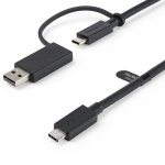 Startech.Com - StarTech.com Cavo USB-C da 1 m con adattatore Dongle USB-A - Cavo ibrido 2-in-1 USB tipo C con USB-A - Da USB-C a USB-C (10Gbps/100W PD), da USB-A a USB-C (5Gbps) - Ideale per docking station ibride, 1 m, USB C, USB C, USB 3.2 Gen 2 (3.1 Gen 2), 10000 Mbit/s, Nero