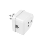 Hama - Hama Adattatore telefonico spina tripolare / presa tripolare e presa jack 6p4c, Tthree-pole plug, 6p4c, Avorio