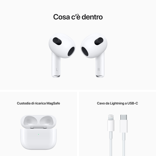 Auricolari microfono bluetooth Apple MME73TY A AIRPODS 3 Generazione T