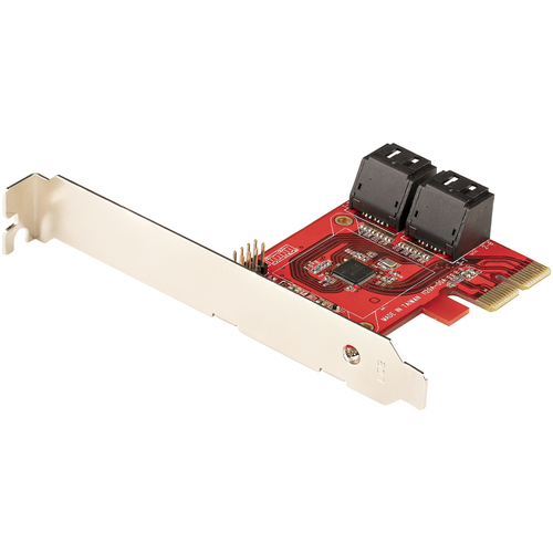 StarTech.com Scheda PCIe SATA - Scheda di Espansione PCIe SATA a 4 porte 6 Gbps - Staffa a Profilo Basso/Alto - ASM1062 senza RAID - Convertitore PCI Express SATA per SSD/HDD