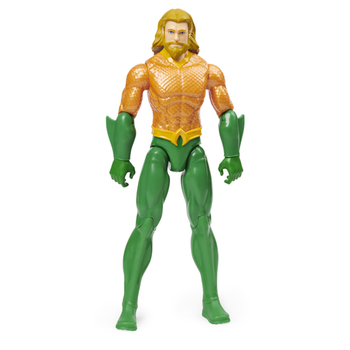 DC Comics | AQUAMAN | Personaggio AQUAMAN 30 cm | Personaggio in scala 30 cm con decorazioni originali, mantello e 11 punti di articolazione - Giocattoli per bambini e bambine dai 3 anni