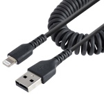 StarTech.com Cavo Lightning a USB- A da 50 cm Certificato MFi, Cavetto iPhone Spiralato di Ricarica/Alimentazione, Resistente Cavo USB a Lightning in Fibra Aramidica con Rivestimento TPE , Cavo Cari